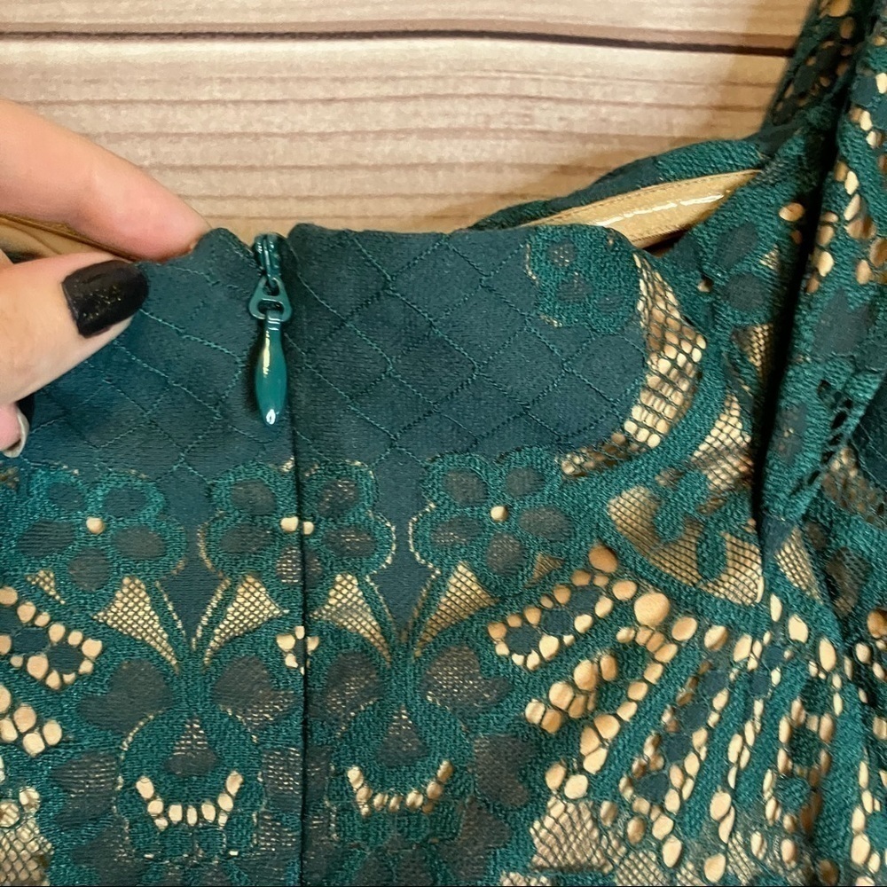 RYSE the Label Alex Dark Green Lace Off the Shoulder Bodycon Dress - Picture 9 of 12